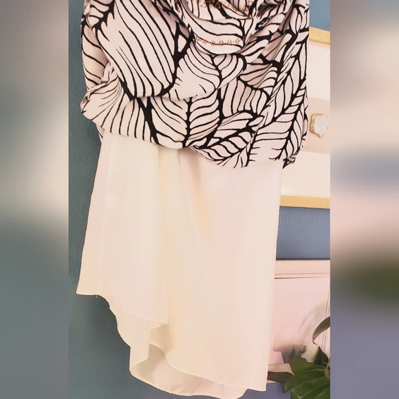 Apt. 9 Tropical Print One Shoulder Ruffle Dress Gold Detail size XL - Picture 3 of 5